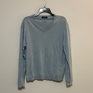 NICOLE FARHI Men's Light Blue V-Neck Sweater